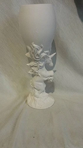 Unicorn Goblet 8" Ceramic BIsque, Ready to Paint, Glazed Inside - Image 1 of 1