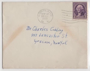 1935 Cortland NY New York to Syracuse NY USA Mini Envelope Postal Cover - Imagen 1 de 2