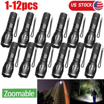 Super-Bright 90000LM LED Tactical LED Flashlight Torch 5 Modes Battery Operated - Image 1 of 4