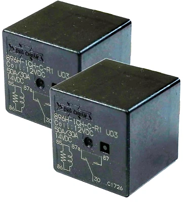 (Pack of 2) Song Chuan 896H-1CH-C-R1-U03 12VDC Automotive relay, SPDT, 50A - Image 1 of 3