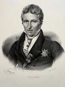 Jean Baptiste Villele Ritratto Litografia Bazin Delpech XIX - Bild 1 von 2