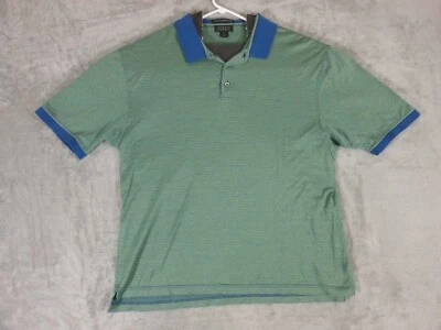 Camisa Polo Harold Powell Para Hombre XL Manga Corta Verde Lunares Informal Foto 1 de 4