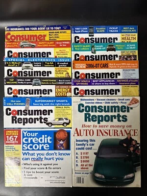 Consumer Reports Magazines Lot Of 10 (1993, 1997, 2005, 2007) - Imagem 1 de 4