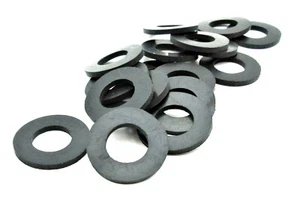 5/8" ID x 1 1/4" OD x 1/8" Thick Black Rubber Flat Washers Various Pack Sizes - Picture 1 of 4