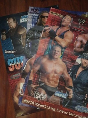 3- Carteles de colección WWE/WWF HULK HOGAN THE ROCK, EDGE, VAN DAM, SMACKDOWN -VTG Foto 1 de 4