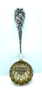 Tamiz de azúcar en polvo flor de azahar dura plata esterlina lavado dorado sin mono - Imagen 1 de 4