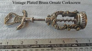 Vintage Ornate Plated Brass Mechanical Corkscrew Breweriana - Picture 1 of 3