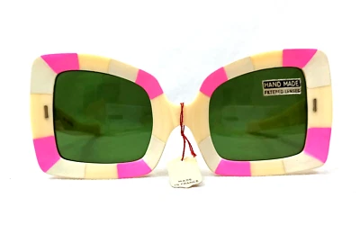 NOS Candy Cat Eye Sunglasses France Genuine 50s Made Party Stuff Unisex Art Deco - Image 1 of 4