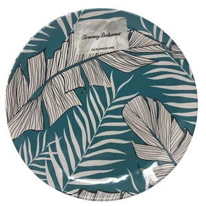 Juego de 4 platos de postre para ensalada Tommy Bahama hojas tropicales verde azulado melamina - Imagen 1 de 3
