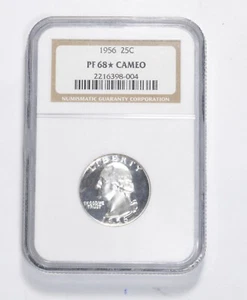 PF68* Cameo 1956 Washington Quarter - NGC Graded *0089 - Picture 1 of 3