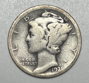 1921-D 10C Mercury Dime 90% Silver - Picture 1 of 4