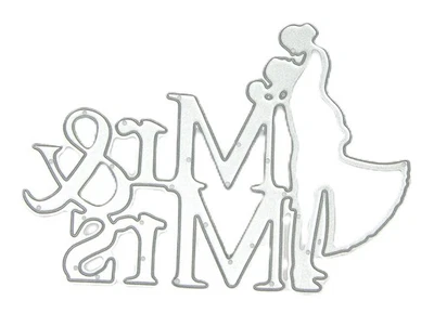 Bride & Groom MR & MRS Wedding Metal Cutting Die Cut Stencil Embossing Card - Image 1 of 2