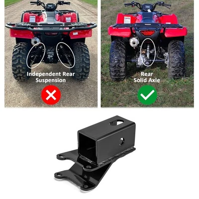 Heavy-Duty steel Rear 2" Trailer Hitch For Honda Rancher TRX420 "SOLID AXLE ONLY - Image 1 of 4