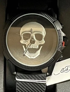 Ed Hardy Men’s Silver Skullface Watch - New with tags - Picture 1 of 4