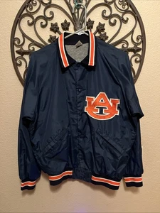 Vintage Auburn University Russell Jacket Nylon Navy Orange RARE Mens M - Picture 1 of 13