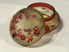 Rarissime et belle boite bonbonnière en cristal de Baccarat modèle églantier