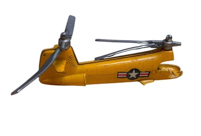 Helicóptero de juguete de metal Hubley de 1950 juguete de helicóptero fundido a presión EE. UU. Tal cual Foto 1 de 3