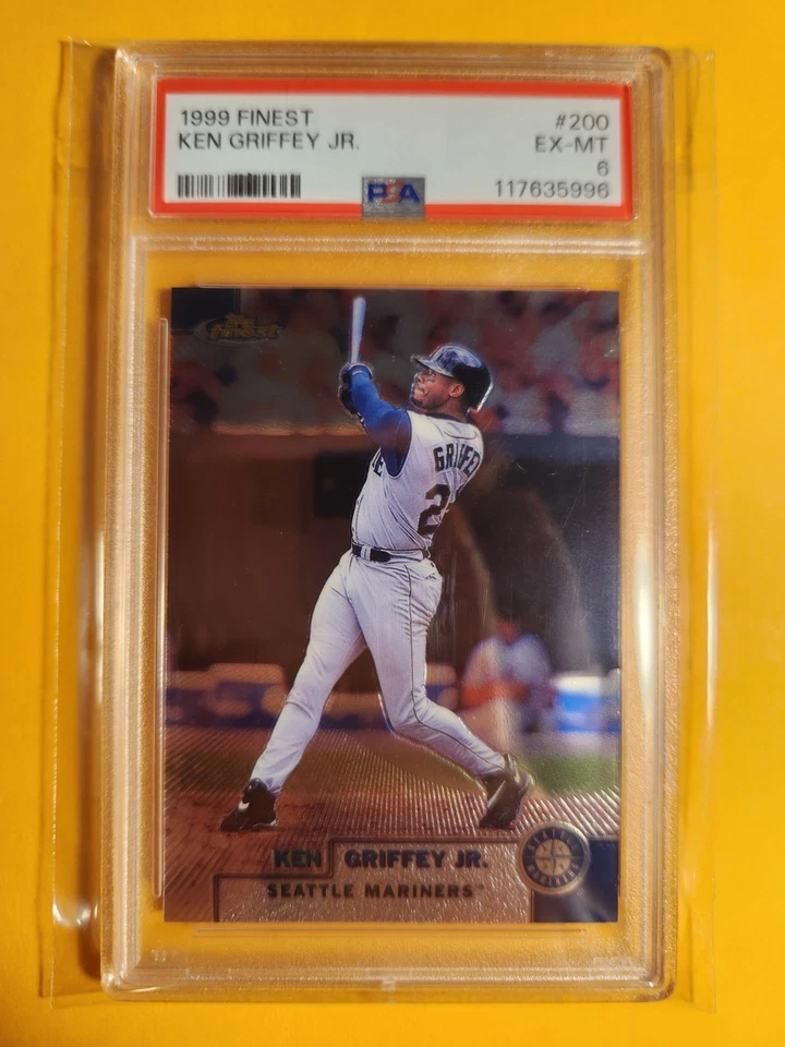 Graded EX/MT PSA 6 1999 Topps Finest Ken Griffey Jr. Card #200 Seattle Mariners - Image 1 of 2