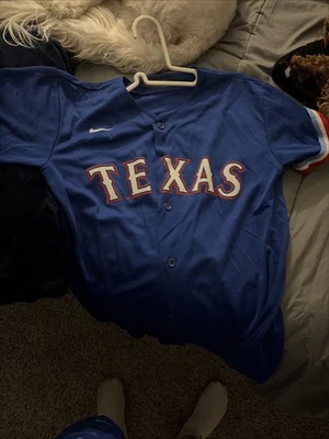 Camiseta deportiva azul de béisbol Nike MLB Texas Rangers abotonada del equipo niño talla XL Foto 1 de 4