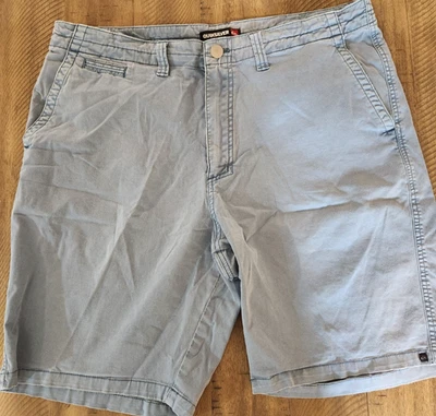 Pantalones Cortos Chinos Quiksilver Para Hombre 36 Azul Bordado Logo Surf Playa Informales Foto 1 de 4