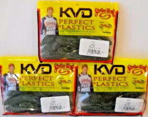 Lote de 3 STRIKE KING KVD PERFECT PLASTICS 4" ROEDOR en ESCAMA ROJA SANDÍA - Imagen 1 de 2
