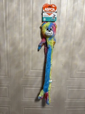 Aspca  Pet Stuffing Free Gecko Rainbow Bear Toy For Dogs Clinker & Squeak 24” - Image 1 of 4