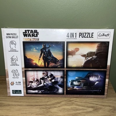 Trefl ~ Star Wars Mandalorian 4 in 1 Puzzle ~ 4 x 104 Pieces - image 1 of 4