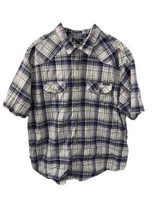 Camisa Eddie Bauer Púrpura A Cuadros Abotonada Manga Corta Algodón Calce Clásico Foto 1 de 4