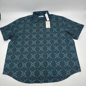Tommy Bahama Men's 2XLB Coast Mosaic Geo Camp Shirt Pool Party Blue NWT - Picture 1 of 5