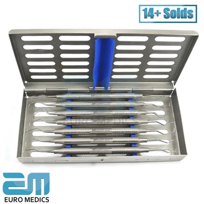 MEDENTRA EURO - MEDICS PK Dental Curettes-Set Of 7 Gracey's Equipments With Cassettes Hygeine Lab