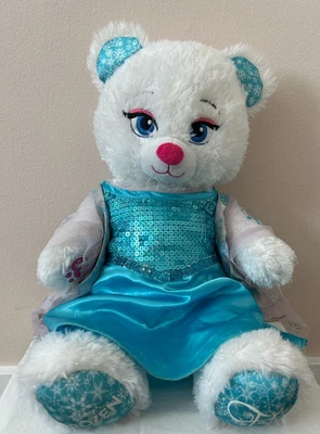 Peluche Build-A-Bear Disney Frozen Elsa White Bear 16" con vestido Foto 1 de 4