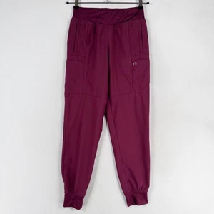 Wonderwink Scrub Pants Womens Small Burgundy Jogger Modern Fit Cargo Pockets - Picture 1 of 10