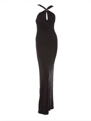 Vestido negro vintage años 90 Gianni Versace versus Versace corte sesgado talla 26/40 Foto 1 de 4