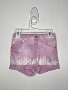 Gap Tie Dye Girlfriend Shorts Girls Size 6 Slim Pink Adjustable Waist High Rise