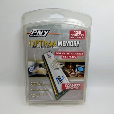 PNY PC4300 1GB Optima Memory Computer Desktop DDR2-533 DIMM - Image 1 of 2
