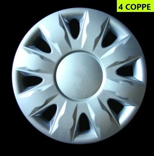 COPRICERCHI COPPE RUOTA RAGGIO "15" KIT 4 PEZZI PER RENAULT MODUS - Immagine 1 di 2