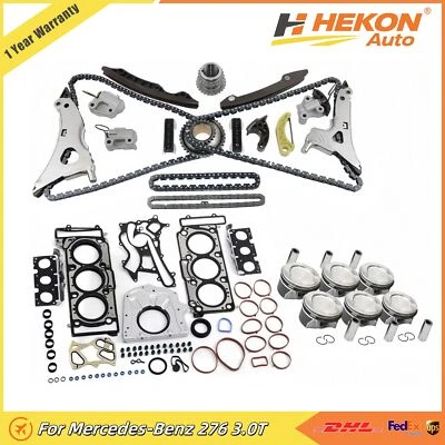 Head Gasket Set Piston Set Timing Chain Kit For Mercedes-Benz 276.820 3.0T W212 - Image 1 of 4