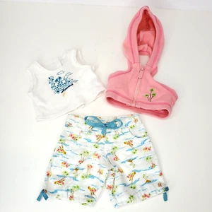 American Girl Island Vacation Doll Outfit Pink Hoodie Tropical Print Shorts - Picture 1 of 18