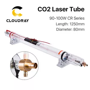 Cloudray 90 W CO2 Laserröhrchenlänge 1250 mm Durchmesser,80 mm Metallkopf Glasrohr - Bild 1 von 10