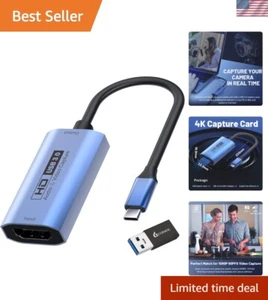 Video Capture Card USB 3.0 1080P 60FPS HDMI Plug & Play for Streaming Recording - Picture 1 of 12