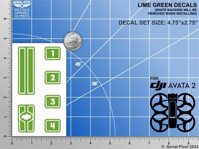 DJI Avata 2 Racing Stripes With Battery Decals Number #1-4 - Image 1 of 4