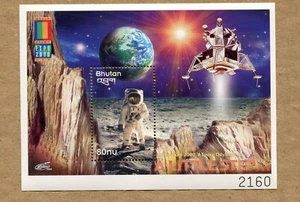 Bhutan Scott# 1293 Space Topic/Astronaut on Moon, World Stamp Expo, Anaheim - Picture 1 of 1