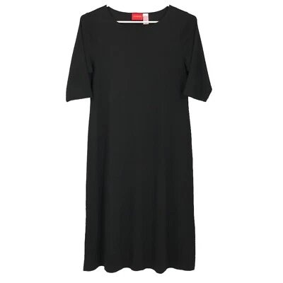 VINTAGE Liz Claiborne Co Womens Dress XL Black 3/4 Sleeve Pullover Maxi USA - Image 1 of 4
