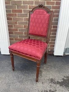 French Louis XVI Neoclassical Style Red Dining Chair ASIS - Picture 1 of 11