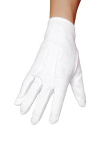 White Gloves Wrist Length Costume Santa Mrs Claus Holiday Helper GL102 - Picture 1 of 1