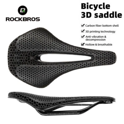 Sillín de bicicleta de fibra de carbono ROCKBROS impreso en 3D ultraligero MTB asiento de bicicleta de carretera Foto 1 de 4
