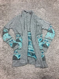 Vanity Cardigan Sweater Womens Size Medium Blue Gray Open Front - Picture 1 of 12