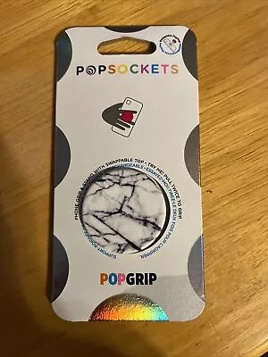 PopSockets Phone Grip DOVE WHITE MARBLE POPGRIP PopSocket Swappable Top - Image 1 of 2
