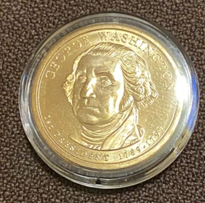 2007 D George Washington - 1 $ US Dollar Presidential Coin in Circular Protector - Bild 1 von 2