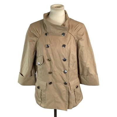 Chaqueta Chaquetón Ligera Mujer Axcess Talla M Tostada Mangas 3/4 Doble Pecho Foto 1 de 4